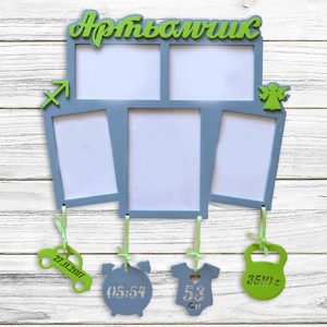 Деревянная детская метрика
